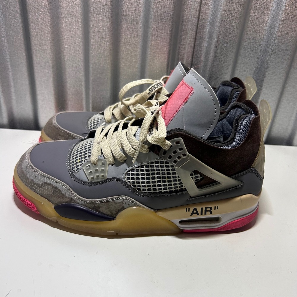 Off White x Air Jordan 4 Retro Women Sail Cacao Wow DH6927 110 size 8.5